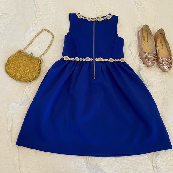 Lilly Pulitzer cobalt party dress w/ gold detail - Picture 2 of 8